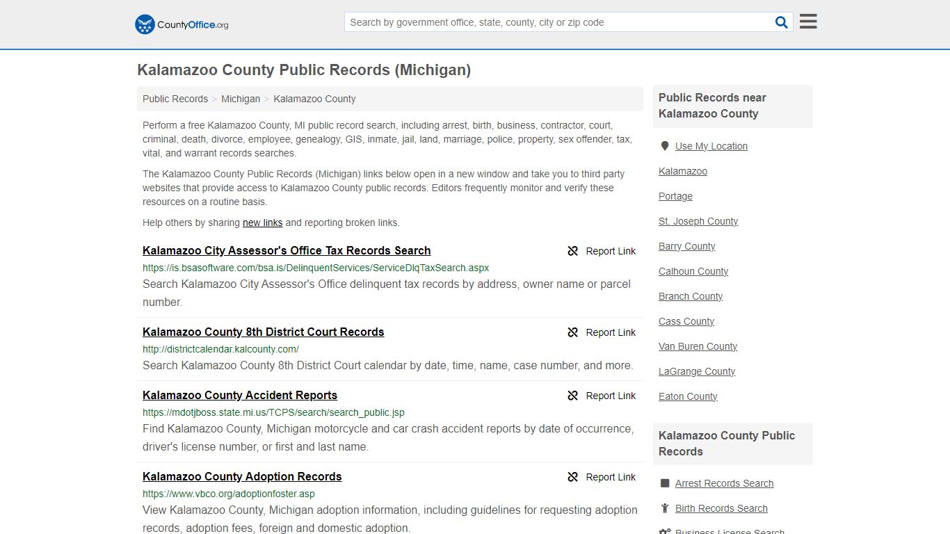Public Records - Kalamazoo County, MI (Business, Criminal, GIS ...