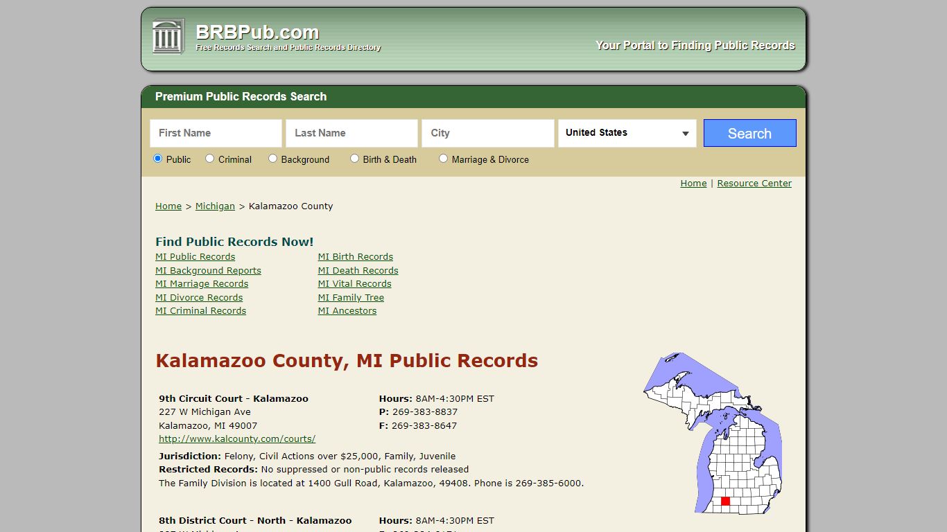 Kalamazoo County Public Records | Search Michigan Government Databases