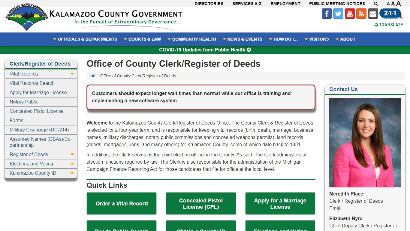 Office of County Clerk/Register of Deeds - Kalamazoo Michigan County ...